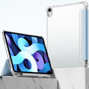 Cover Case For iPad mini 5 4 Protective Clear Cover For iPad 9th 8th 7th 6th 5th Gen Dual-purpose Bracket Cover For Air5 4 3 2 1 iPad pro10.5 pro11 2021/2020/2018 Case With Transparent Frosted Back Shell and Pencil Holder