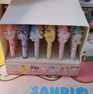 Pen Dakwat Sanrio Acrylic Patch Ballpoint Pen Cute Cartoon Creative Student Stationery Press Gel Pen