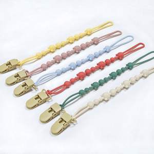 Food Grade Pacifier Hold Nipple Clips Baby Pacifier Chain Anti-lost Bear Nipple Bracket Holder For Nursing Teether Chew Toys