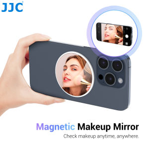 JJC Magnetic Selfie Makeup Mirror Smartphone MagSafe Accessories for Apple iPhone 16 15 14 13 12 Pro Max Plus For Vlogging Live StreamingFeaturing A 1x Magnification Mirror To Restore Undistorted Images