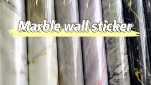 PVC Self-adhesive Glossy Waterproof And Oil-proof Marble Wallpaper Home Decor Easy Peel And Stick Removable Anti Moisture Sticker For Kitchen Bedroom Cabinet Table Countertop Furniture Renovation