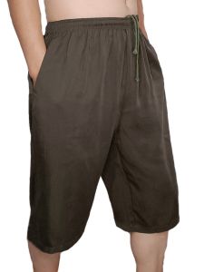 High Waist Loose Fit Silk Sport Shorts Casual Wide Leg Pants Seven Tenths Length Home Wear Summer Cool Feeling Youth Style