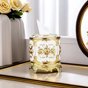 1PC cylindrical tissue box European restaurant napkin set household roll paper box