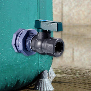 Rain Barrel Valve Long Lasting Simple Installation PVC 3/4 inch Anti-cracking Spigot Kit with Bulkhead Fitting Adapter for Aquariums Rain Barrel Faucet