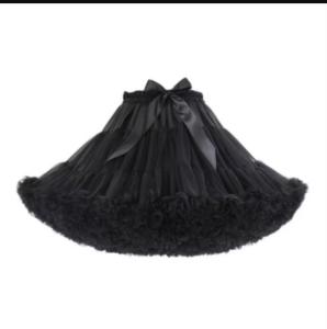 Lowest Pirce Womens 3-Layered Pleated Tulle Petticoat White Black Tutu Puffy Party Cosplay Skirt