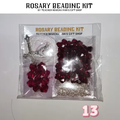 Teacher Rowena Mari | DIY ROSARY BEADING KIT #13 - Red Diamond Beads
