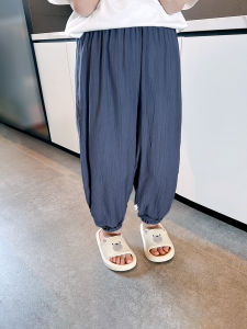 กางเกงกีฬาเด็กฤดูร้อน กางเกงขายาวทรงหลวม กางเกงขายาวป้องกันยุง กางเกงชายหาดสำหรับเด็กชายและเด็กหญิง กางเกงขายาวลำลองสำหรับเด็ก