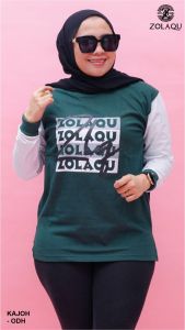 KAOS ZOLAQU TERBARU 2024 PAKAIAN WANITA LENGAN PANJANG ATASAN JUMBO OFFICIAL STORE AGEN RESMI HIJAU