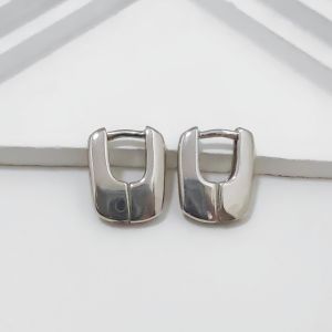 S925 Silver Square U-Shaped Earrings Womens Fashionable Minimalist Design Trendy Clip-On Earrings  out New Jewelry