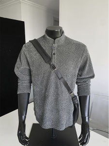 ZHUOCAN | Slim Fit Henley Stripe Long Sleeve Polo Shirt