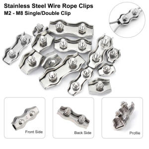2-5pcs Waterproof Stainles Steel Wire Rope Clips Single/Double Grip Cable Clamps Chuck Lock M2-M6 Fasteners for Cable Hardwar