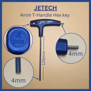 Ready Stock in SG. JETECH T-Handle Hex key 4mm. Length is 128mm. It come with Plastic grip Handle