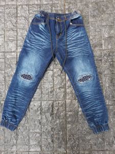 กางเกงเอวยืดขาจั๊ม​  แต่งขาดเข่า​สไตล์​Jogger​ pants