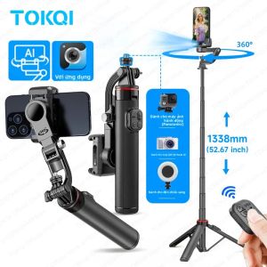 Gimbal Chống Rung Cầm Tay C22 AI Theo Dõi Khuôn Mặt 360 Độ °   Chân Máy Ảnh Tự Chụp Xoay Đa Năng Cho Điện Thoại Di Động Và Máy Ảnh Với Vít 1/4