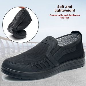 Old Beijing Cloth Shoes Mens Shoes Casual Black Work Shoes Soft Bottom Non Slip Spring and Autumn New Large Size Daddys Shoes for Middle-Aged and Elderly People