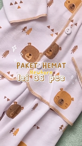 36 PCS Paket Hemat Terkomplit Baju Bayi Baru Lahir Paket Hemat Brojol Baby Paket Komplit Bayi Baru Lahir POKA SNI Serian Cokelat ZPH12