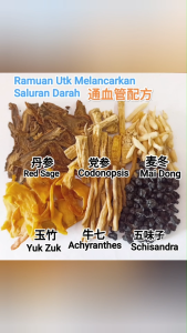 [HERBS] Ramuan Untuk Melancarkan Saluran Darah 通血管配方 Herbs Mixture For Blood Circulation ( 1 pack )