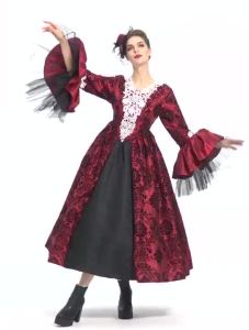 Spanish Gothic Lace Royal Court Dress Halloween Costume New Victoria Court Dress