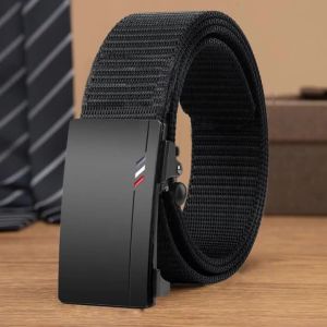 Casual Mens Nylon Belt Woven Canvas Breathable Automatic Buckle Belt For Men Outdoor Sports Strap Fashion Jeans Belt