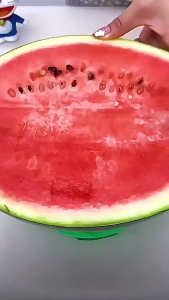 ส้อมตัดแตงโมสแตนเลส อุปกรณ์หั่นลูกเต๋าและแบ่งอเนกประสงค์ ส้อมสองด้าน มีดหั่นแตงโม 2in1