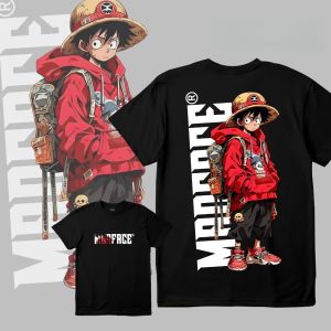 Bandai | Summer 2026 One Piece Luffy "Cool Street" Trendy Theme 100% Pure Cotton Printed Loose T-shirt Adult Parent-child Top Y2k