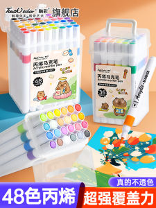 Touch Color Acrylic Marker Pen 24 Colors Waterproof Childrens Painting Art Supplies Kindergarten Doodle Pen 48 Colors Watercolor Pen