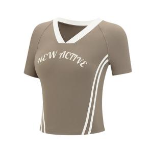 VfU Retro Spring Summer Yoga Sportswear Short Sleeve Fitness Clothing Tight Badminton Tennis Running Top T-Shirt Outerwear