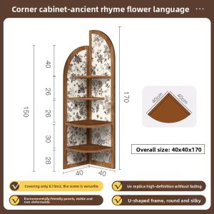 ARTPIONEER | Vintage-Inspired Corner Decorative Wall Art & Narrow Space Storage Shelf