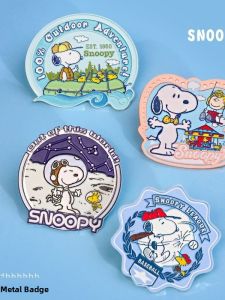 New Snoopy Dog Metal Pin Badge Magnet Buckle Fridge Magnet School Bag Small Hanging Ornament Decorations Fashion Accessories
