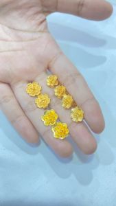 Anting Tusuk Motif Bunga / Mawar Warna 24 Karat Lapis Emas