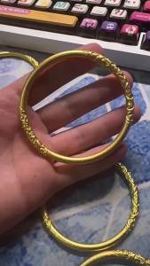 Penghantaran dari China [2025] Kalung Kepala Buddha Pepejal Buatan Tangan Tradisional Emas Vietnam Tidak Luntur Roda Doa Tiruan Loket Naga 24K Emas 3.1