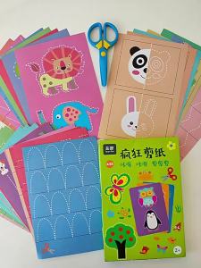 49-91pcs Learn Scissor Skills Cut Paper Craft Toys Safety Scissors Preschool Cutting Practice Activity Book Toddlers Kids Gifts
