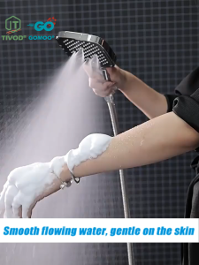 High Pressure Square Shower Head Set With 1.5m Hose Home Bathroom Boosting Water Saving Showerhead