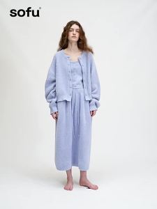 Casual Outer Wearable Sleepwear Set Long Sleeve Cardigan