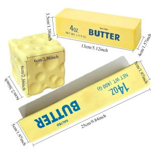 Elastic Cube Cheese Stick Funny Squeeze Prank Toy Simulation Big Butter Stick Squishy Fidget Toys Stress Anxiety Relief Game
