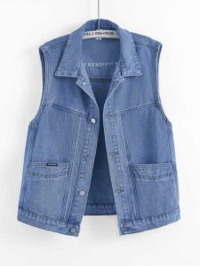Elderly Womens Large Size Summer Outerwear Vest with Big Pockets