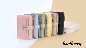 Baellerry Women Wallets Short Stone Stripe Top Quality Card Holder Classic Women Zipper Purse Wallet For Girl