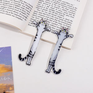 Acrylic Cat Bookmark Cute Cartoon Cat Design Transparent Creative Stationery for Book Lovers Students Aesthetic stationery