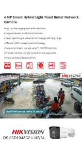 Hikvision DS-2CD1041G2-LIUF/SL IPC 4MP OUTDOOR BULLET NETWORK CAMERA TWO WAY AUDIO