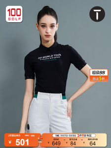 EuropeanTour Golf Womens Short Sleeve Slim Fit Polo Shirt Summer Lightweight Breathable Turn Collar Sportswear Fitness