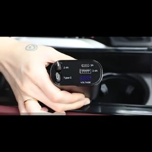 120W Retractable Car Charger 4 in 1 USB C Fast Charging Suitable For IOS And Android Devices 汽车充电头120W
