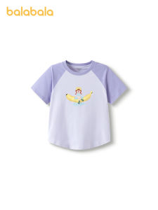 balabala Girls Short Sleeve T-Shirt Crew Neck Base Layer Summer 2025