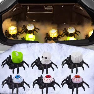 Nhện Halloween nhãn cầu đèn sọ LED Đèn đêm điện tử nến không cháy ánh sáng đầy màu sắc nhân tạo mạng nhện trang trí tiệc