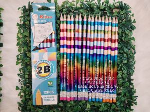 Hộp 12 cây bút chì 2B King K8815 ( màu sắc thân chì giao ngẫu nhiên )