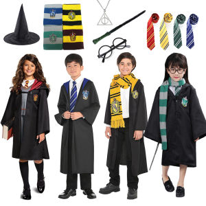 kids children robe cloak cosplay wizard gryffindor college costume uniform magic cape school fancy party dress boys girls halloween clothing