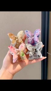 Jepit Rambut Kupu Kupu Ganda 6.8cm Warna Cellulose Acetate Fuyunohi Butterfly Hair Claw HBSA002