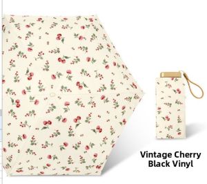 Portable Mini Sunshade Umbrella Womens Compact Cardboard Six-Fold Flat Umbrella Sunny Rain Dual-Use Sun Protection UV Protection