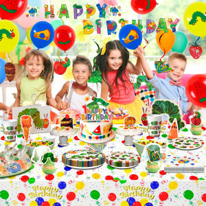 113 Pcs Hungry Caterpillar Birthday Decorations&Tableware-Plates Banner Balloons etc The Very Hungry Caterpillar Party Supplies