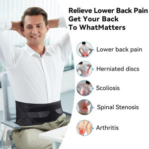 Lower Back Brace for Back Pain Relief Breathable Lower Back Support for Women Men Adjustable Lumbar Support Belt with 4 Stays
