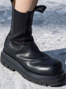 รองเท้าบู๊ท Martin Chelsea ทรงเข้ารูปสำหรับผู้หญิง ทรงหนา ทรงกลาง ยางพารา ทรงหัวมน ทรงหัวมน ฤดูใบไม้ผลิและฤดูใบไม้ร่วง